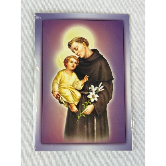 St. Anthony Prayer Card Medal & Prayer Conventual Franciscan Friars - Picture 1 of 3